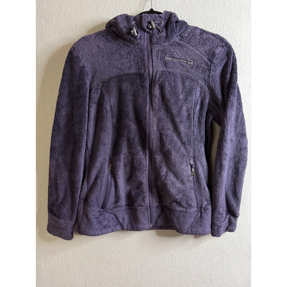 Free Country Hoodie Women's Small Fuzzy Fleece Full Zip Up Hoodie Jacket